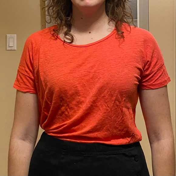 J Crew 100% Linen red t-shirt size XS - Picture 7 of 8